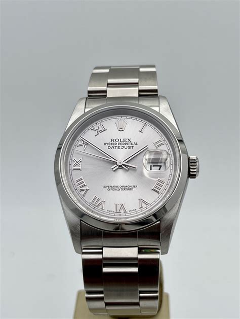 Rolex Datejust 36mm quadrante Silver numeri romani